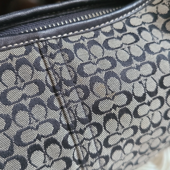 Coach Y2K Mini Bag Black Signature Canvas And Leather Buckle Hobo - Picture 3 of 14